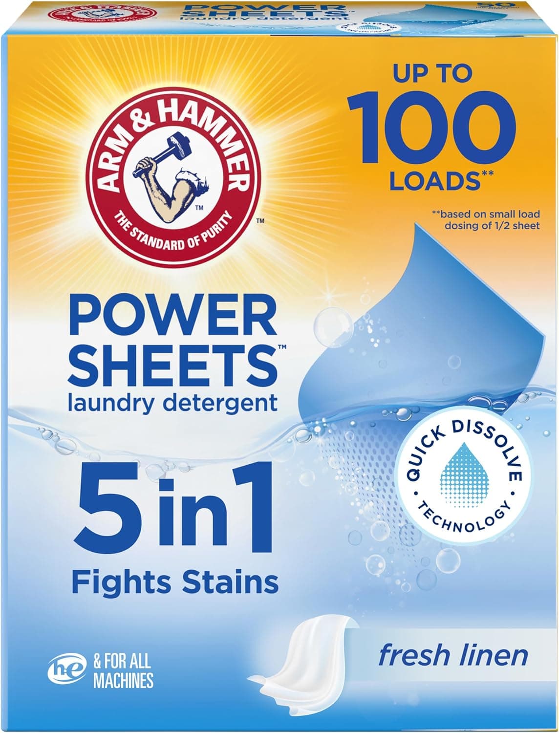 ARM & HAMMER Power Sheets, Fresh Linen, 50 count