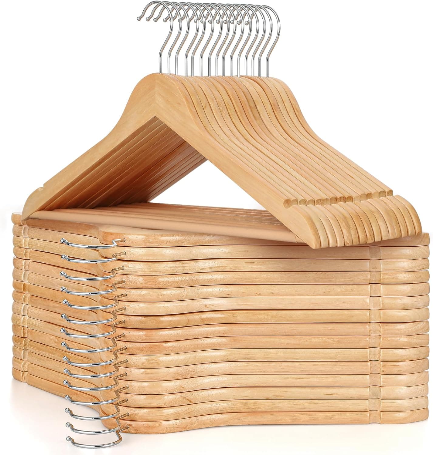 TOPIA HANGER Wooden Hangers, 30-pack